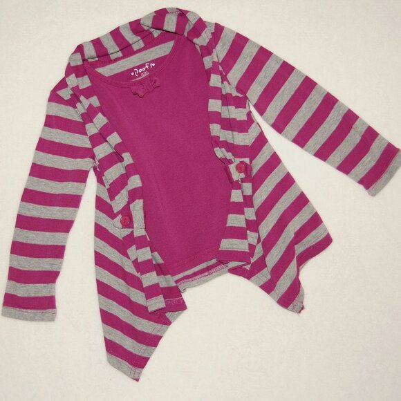 Poof! Shawl Neck Jersey Cotton Top, Girls Size 4T - Picture 3 of 9